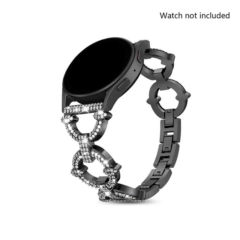 Rhinestone Decor Watch Band, Fashion Watch Band Compatible with Samsung Galaxy Watch 5 5Pro, 40-46mm Universal Watch Band