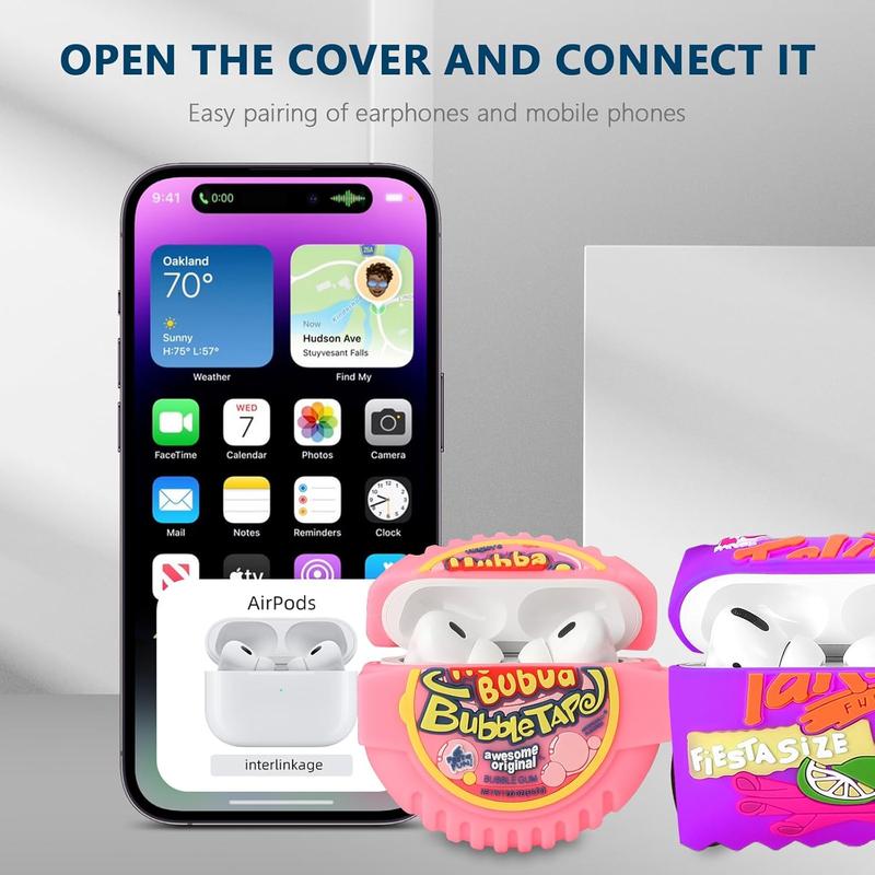 [3Pack]  for Airpods Pro 2nd Generation Case, Funny 3D Cartoon Candy Energy Bottle Design  Soft Cases for Airpods Pro Case 2nd Gen, with   Women Men for Airpods Pro 2 Case