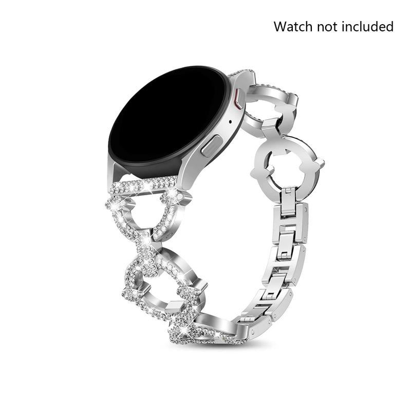 Rhinestone Decor Watch Band, Fashion Watch Band Compatible with Samsung Galaxy Watch 5 5Pro, 40-46mm Universal Watch Band