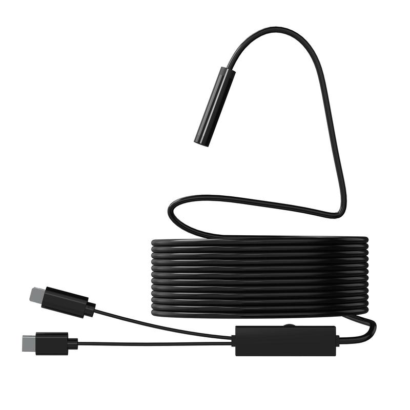 Car Endoscope Camera, HD Borescope with 8 Adjustable LED Lights, Semi-rigid 8mm Inspection Camera Compatible with iPhone & Android Phone