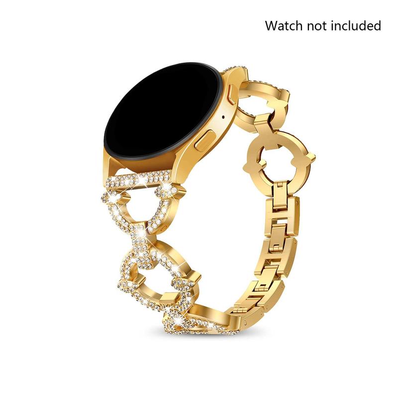 Rhinestone Decor Watch Band, Fashion Watch Band Compatible with Samsung Galaxy Watch 5 5Pro, 40-46mm Universal Watch Band