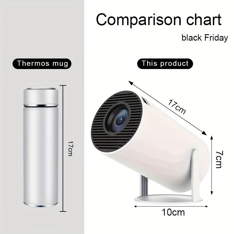Hy300 Pro Smart Portable Audio Projector Full HD 4K Support, Screen Projection, Keystone Correction, 180° Rotating Outdoor Projector For Mobile Phone TV Pole Laptop