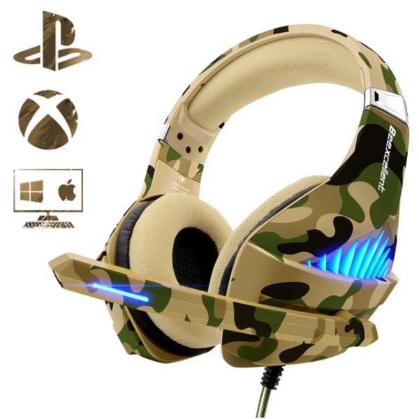 Gaming Headset for PS4 PS5 Xbox One Switch PC with Noise Cancelling Stereo Bass Surround Sound Usb