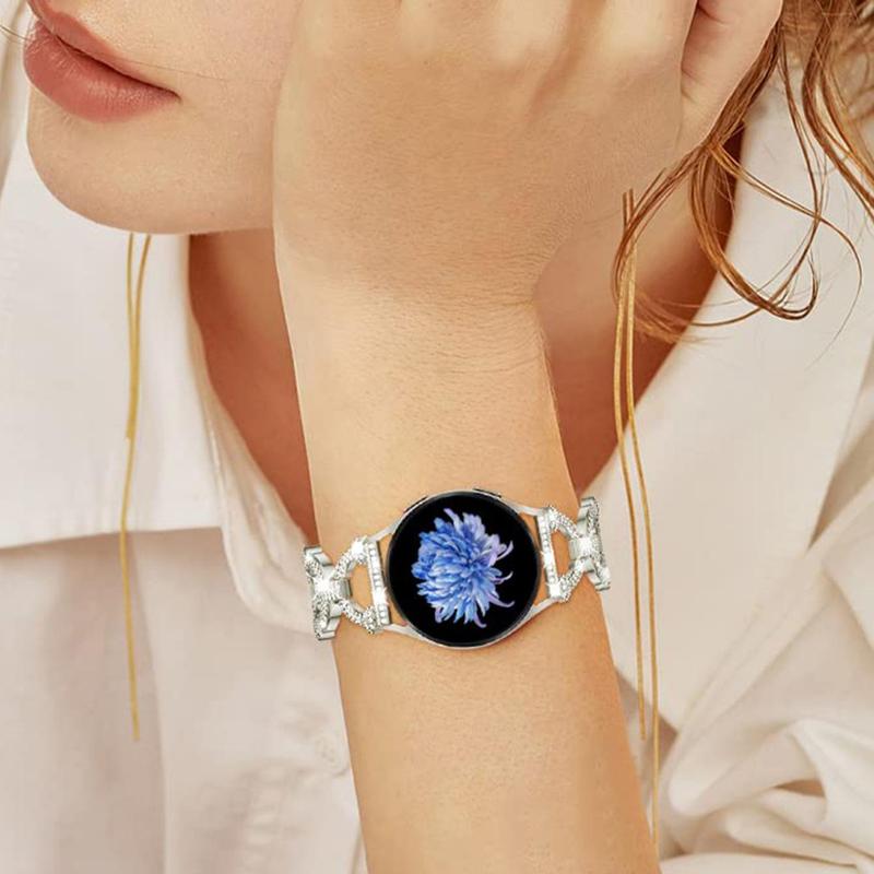 Rhinestone Decor Watch Band, Fashion Watch Band Compatible with Samsung Galaxy Watch 5 5Pro, 40-46mm Universal Watch Band