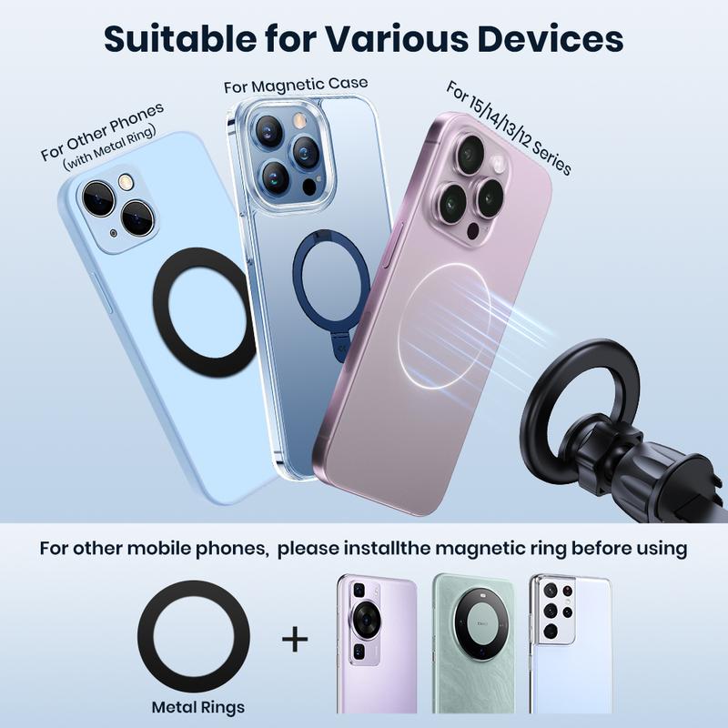 TOPK for Magsafe Car Mount, [20 Strong Magnets] Magnetic Phone Holder for Car Air Vent Car Phone Holder Mount 360° Rotation Phone Holders for Your Car Fit iPhone 15 14 13 12 Pro Max Plus Max Accessories Smartphone Cellphone Stand magsafe car