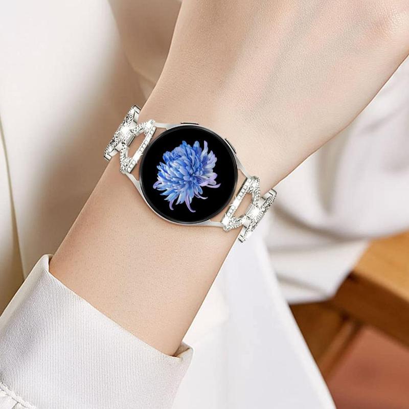 Rhinestone Decor Watch Band, Fashion Watch Band Compatible with Samsung Galaxy Watch 5 5Pro, 40-46mm Universal Watch Band