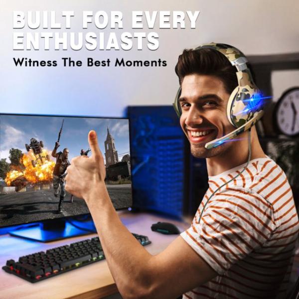 Gaming Headset for PS4 PS5 Xbox One Switch PC with Noise Cancelling Stereo Bass Surround Sound Usb