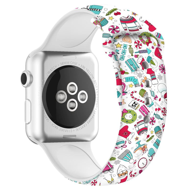 Silicone Watch Band, Fashionable Watch Band for Women & Men, Wearable Accessories Compatible with Apple Watch Series 9 8 SE 7 6 5 4 3 2 1