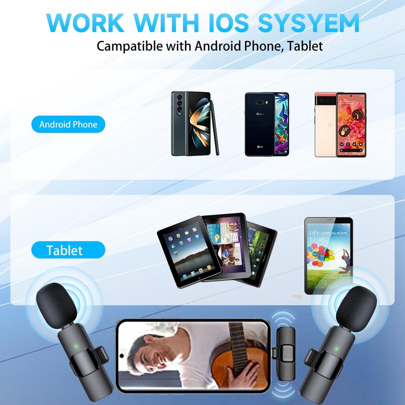Portable Wireless Lavalier Microphone,Capture Every Moment: Lavalier Mic for Professional Audio Recording