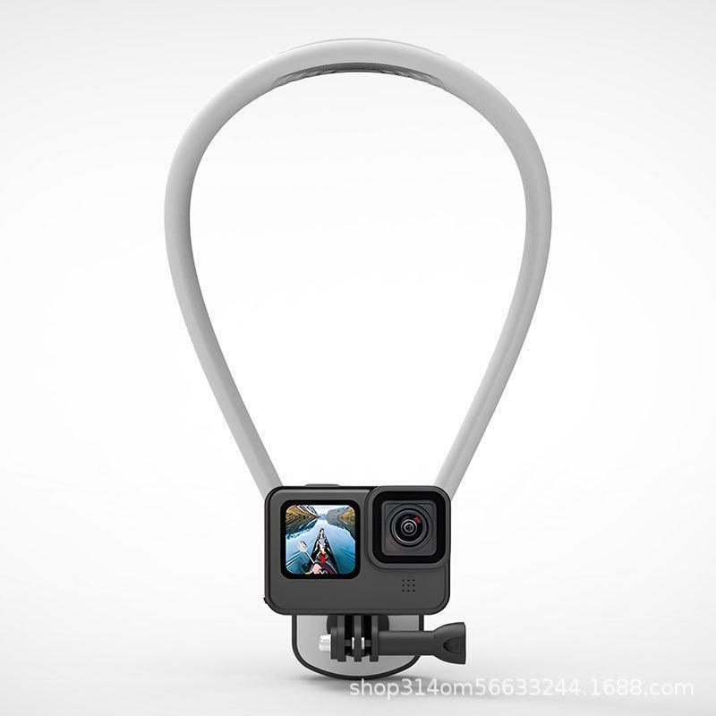 First view neck bracket, magnetic neck mobile phone bracket POV Vlog selfie installation hands-free mobile phone neck bracket chest strap Video recording iPhone series Android phones, sports camera accessories smart phones, fishing riding outdoor shooting