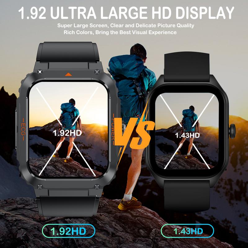 Christmas Gift Ideas ECG Multifunctional Watch for Women & Men -1.92'' Sport Fitness Tracker,Wristwatch and Wearable Smartphone with Body Temp Sleep Monitor  Call  Game  Pedometer for android Iphone