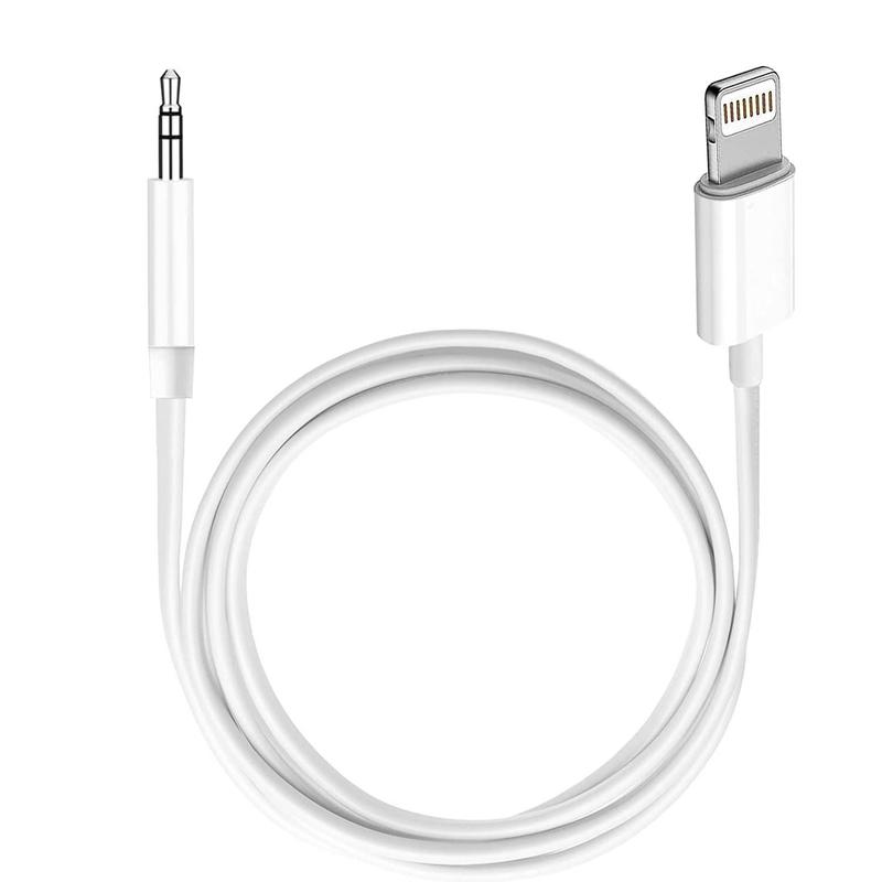 Phone AUX Cord for Phone,Lightning to 1 8 Inch Audio Cable,3.3ft, Headphone Jack Adapter Male Aux Stereo Audio Cable Compatible for Phone 14 13 12 11 XR X 8 7 (White)