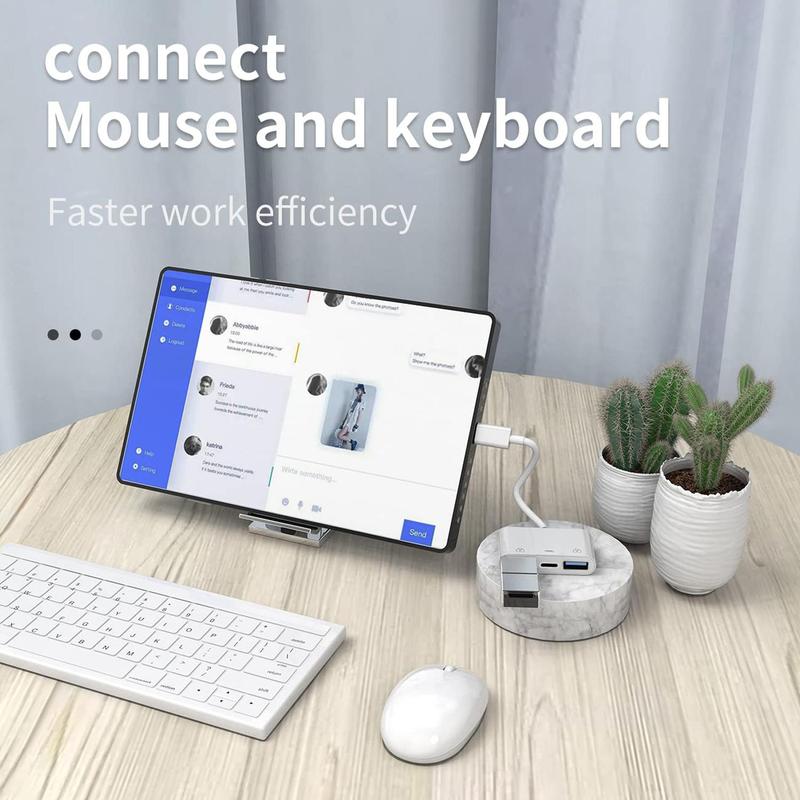 3 in 1 USB Adapter for Lightning, Portable Plug and Play Adapters, Multiport Adapter Compatible with iPhone & iPad, Mobile Phone Accessories