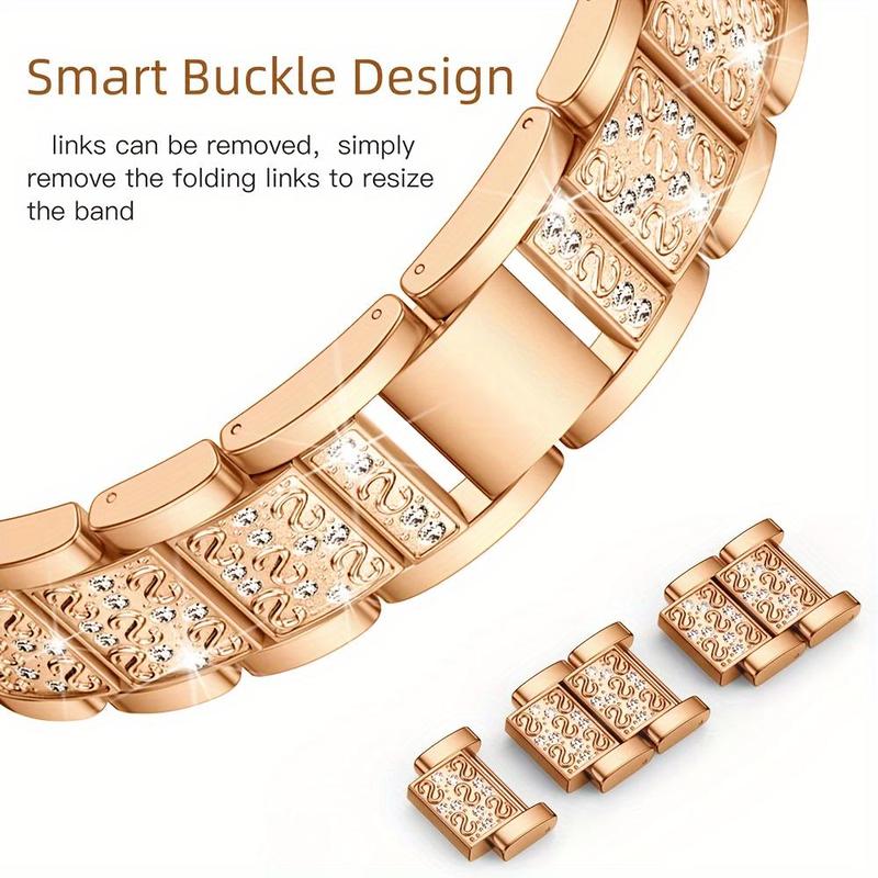 Rhinestone Decor Watch Band & Case, Smart Watch Replacement Band, Fashion Watch Band & Watch Case, Wearable Accessories for Apple Watch 9 8 7 6 5 4 Se Series