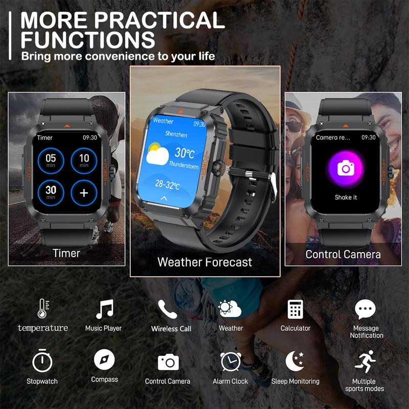 Christmas Gift Ideas ECG Multifunctional Watch for Women & Men -1.92'' Sport Fitness Tracker,Wristwatch and Wearable Smartphone with Body Temp Sleep Monitor  Call  Game  Pedometer for android Iphone