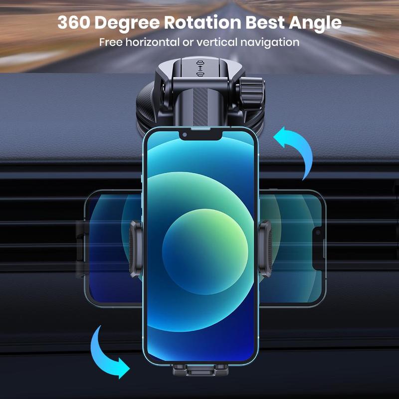TOPK Car Phone Holder, Adjustable 360° Rotation Car Phone Holder, One Button Release Car Phone Mount for 4.0-6.7 Phones