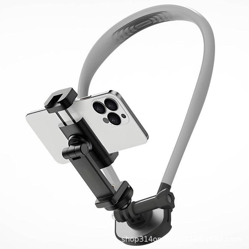 First view neck bracket, magnetic neck mobile phone bracket POV Vlog selfie installation hands-free mobile phone neck bracket chest strap Video recording iPhone series Android phones, sports camera accessories smart phones, fishing riding outdoor shooting
