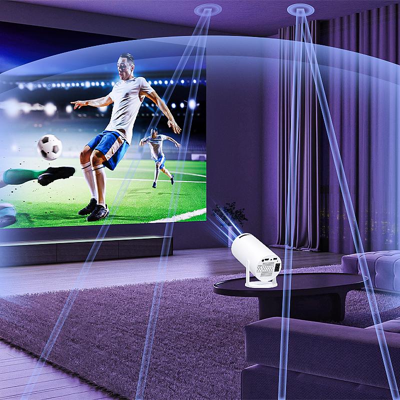 Christmas gift projector, which supports WiFi6 and Bluetooth 5.0,supports 4K decoding,is equipped with Android  system and has a 180° rotatable stand