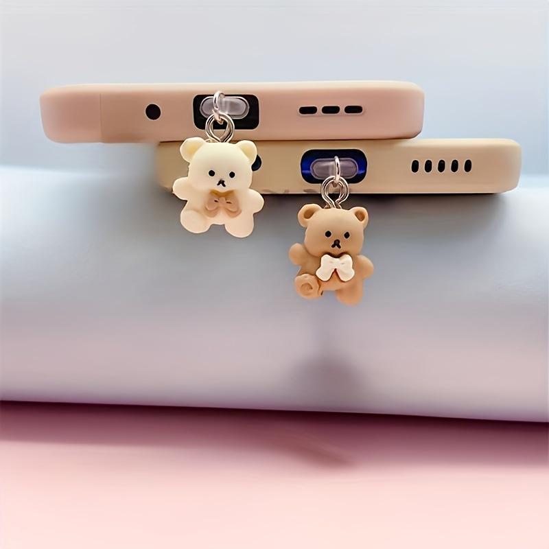 Cute Bear Design Phone Charging Port Dust Plug, 1 Count Anti Dust Plug for Phone, Unique Mobile Phone Accessories for Women & Girls, Dust-proof Plug Tool