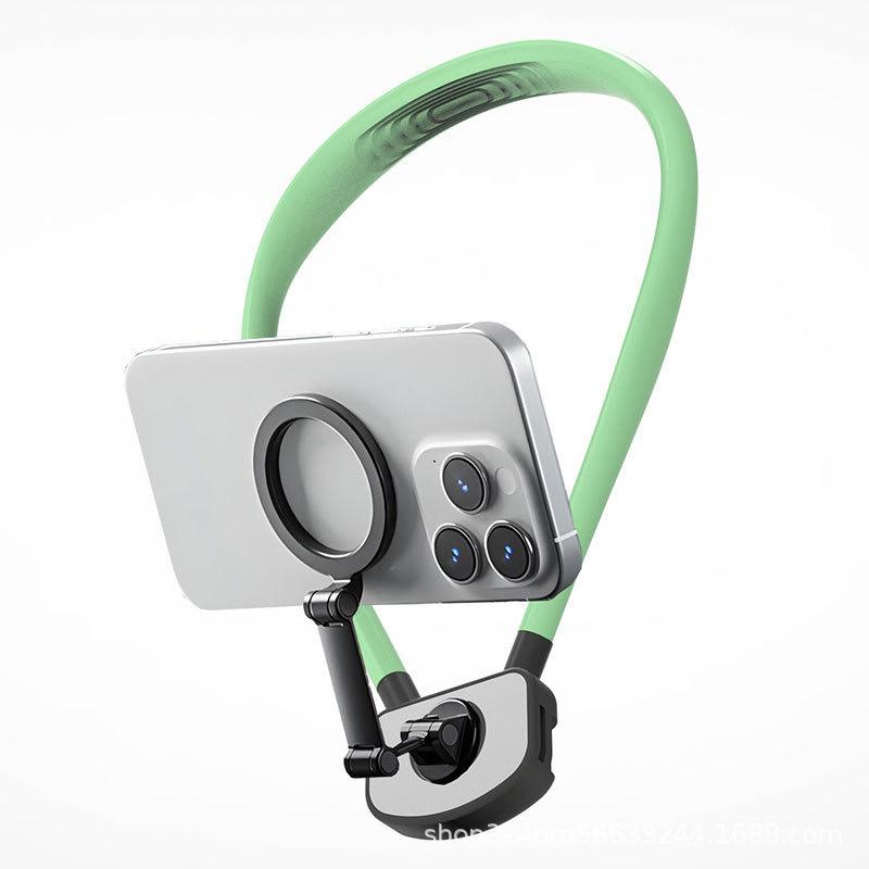 First view neck bracket, magnetic neck mobile phone bracket POV Vlog selfie installation hands-free mobile phone neck bracket chest strap Video recording iPhone series Android phones, sports camera accessories smart phones, fishing riding outdoor shooting
