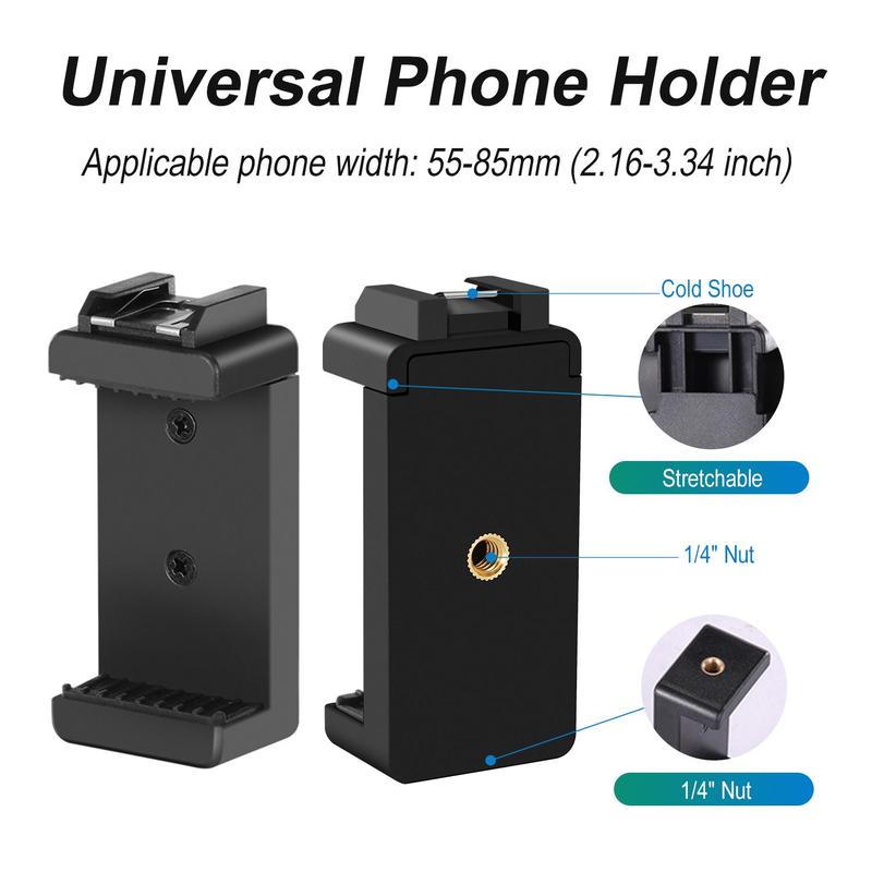Portable Vlog Shooting Kit, Video Recording Toolkit with Retractable Tripod, LED Light, Microphone, Phone Clip, Selfie Control, Camera Stand, Suitable for Camera Vlog, Videography Equipment