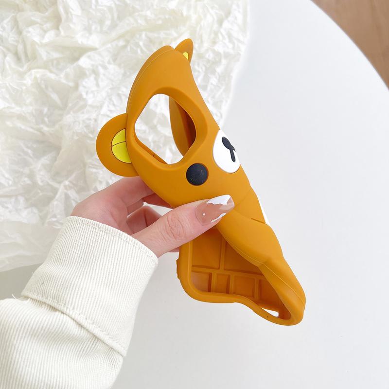 Rilakkuma Bear Silicone Soft Cover Case For iPhone 16 15 14 13 12 11 Pro Max Xs XR 6 7 8 Plus