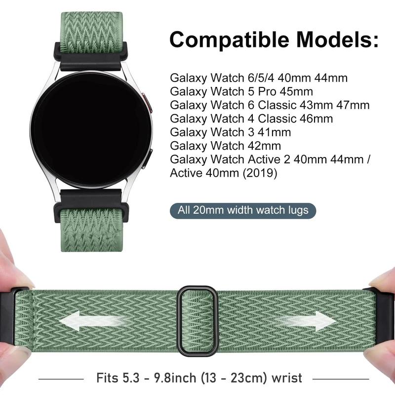 Stretchy Watch Bands Compatible with Galaxy Watch 6 5 4 40mm 44mm (12pcs), Galaxy Watch 5 Pro 45mm, 6 Classic 47mm 43mm, 4 Classic 46mm 42mm, Active 2, Wearable Accessories, Smart Watch Accessories