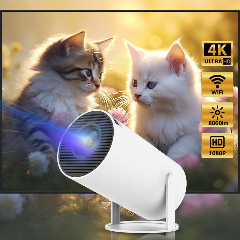 [Fitpolo]4K 1080P HD Mini Projector ，projector for painting  WiFi 6 & BT 5.0, Auto Keystone, 180° Rotatable | Portable, Project Anytime & Anywhere, Perfect for Outdoor & Home Fun | Compatible with Phones, TV Sticks, Laptops Audio streaming device