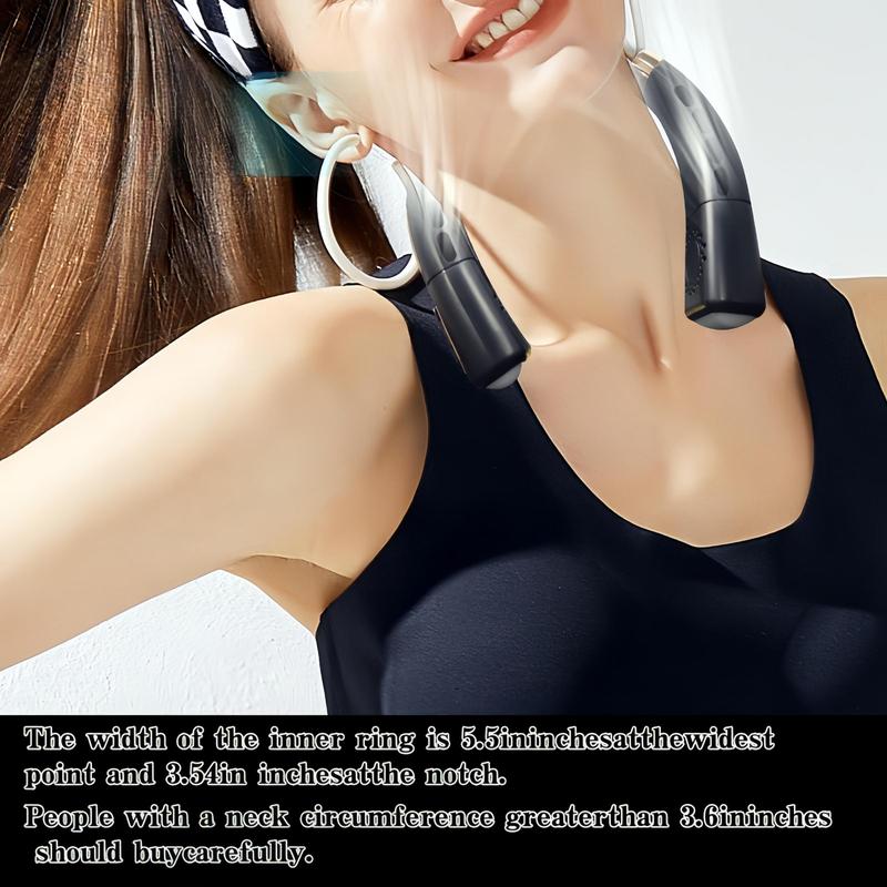 Fall USB Rechargeable Neck Fan, 5 Speed Adjustable Cooling Neck Hanging Fan, Silent Neck Hanging Fan with Colorful LED Lights, Portable Wearable Fan for Summer Party Outdoor, Portable Fan, Cooling Fan for Bedroom