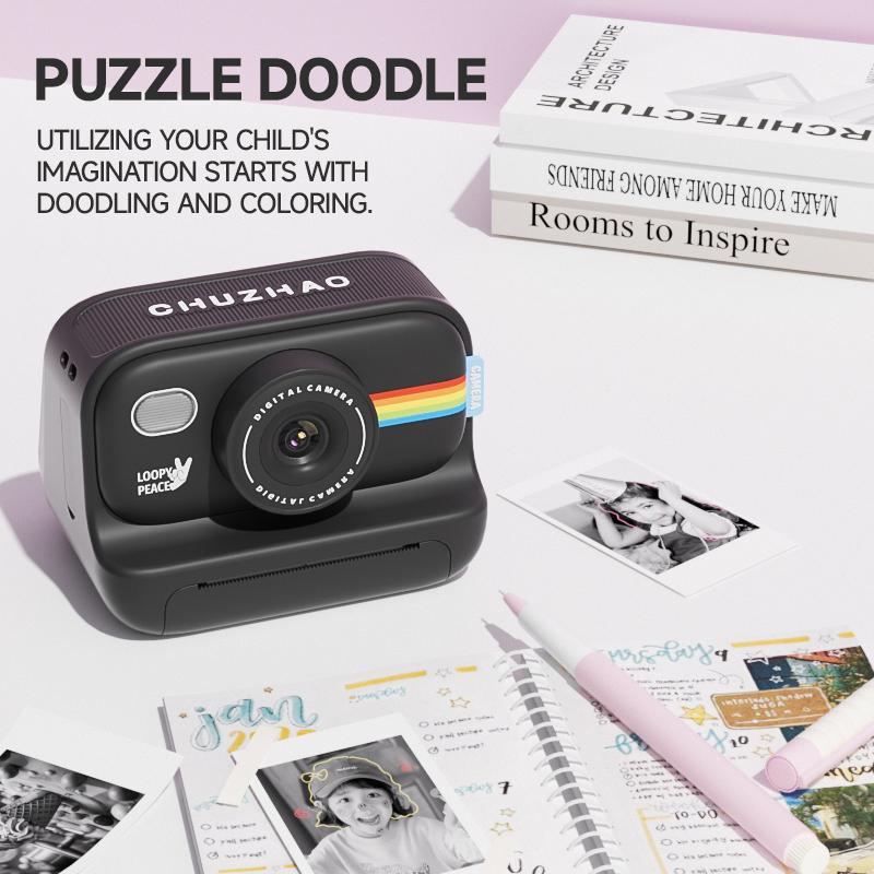 Instant print camera for kids,creative Christmas and birthday gift for boys and girls ages 3 andup,Auto Focus Digital,HD digital camera with thermal papereducational children's toy camera,portableinstant print camera, includes 8GB SD card film camera