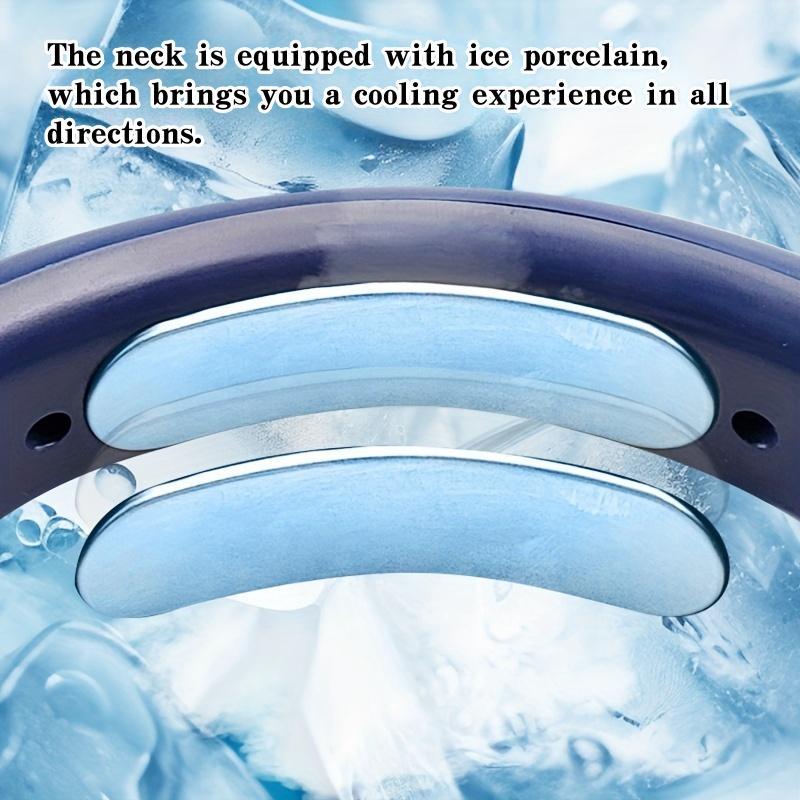 Fall USB Rechargeable Neck Fan, 5 Speed Adjustable Cooling Neck Hanging Fan, Silent Neck Hanging Fan with Colorful LED Lights, Portable Wearable Fan for Summer Party Outdoor, Portable Fan, Cooling Fan for Bedroom