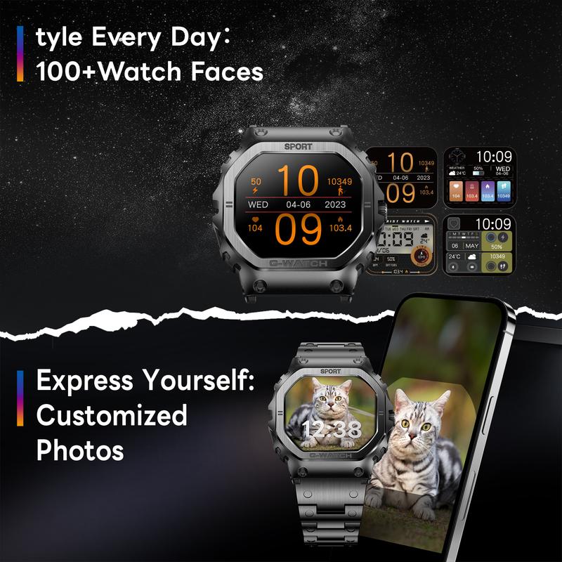 FOSMET Smart Watch with Wireless Calling Dial, Multiple Sport Mode, Calling Reminder and Rejection, Sms Reminder, Custom Wallpaper, Smart & Wearable Devices for iPhone Andriod
