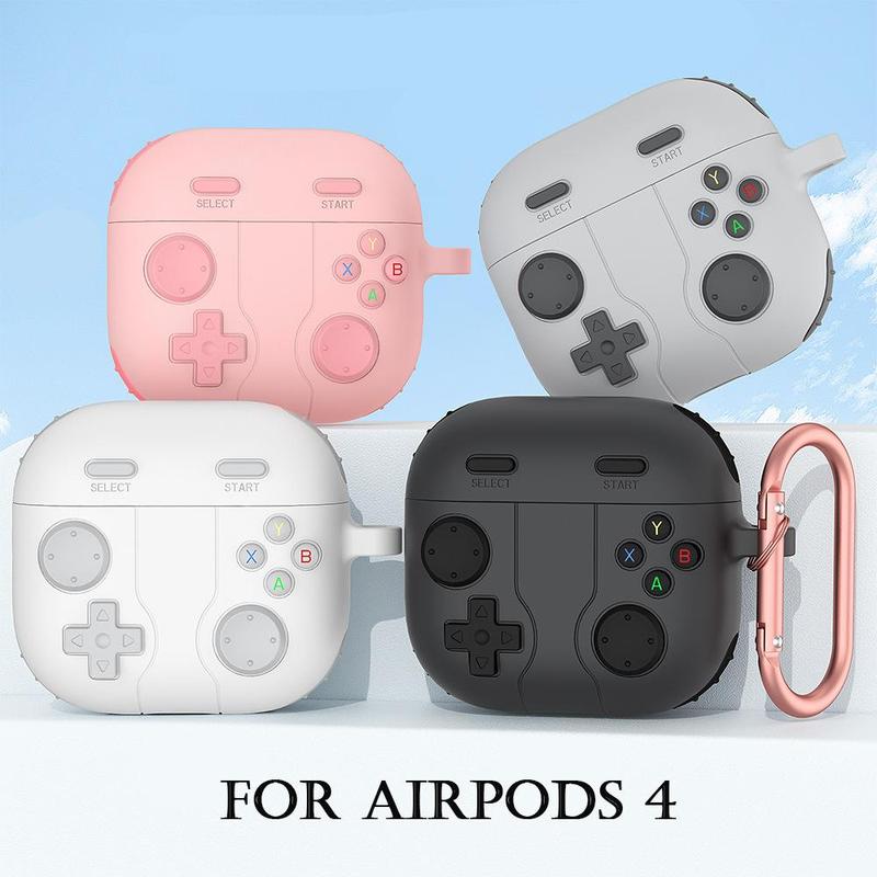 Creative Game Console Design Earphone Case with Keychain, Earphone Protective Cover, Earphone Accessories Compatible with AirPods