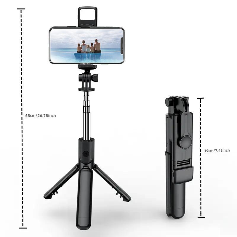 Portable Lightweight Selfie Stick Tripod, Wireless Selfie Stick with Remote Control & Fill Light, Adjustable Bluetooth-compatible Selfie Tripod for Daily Use