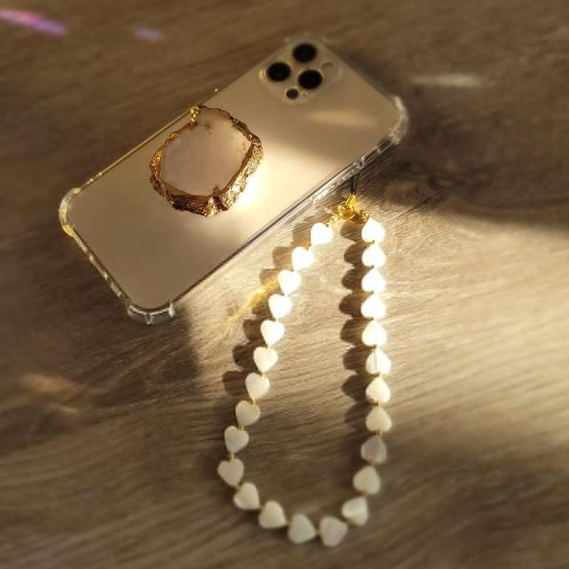 Heart Shaped Beaded Decor Phone Chain, Anti-lost Phone Lanyard, Fashion Phone Strap for Women & Girls, Mobile Phone Decoration Accessories