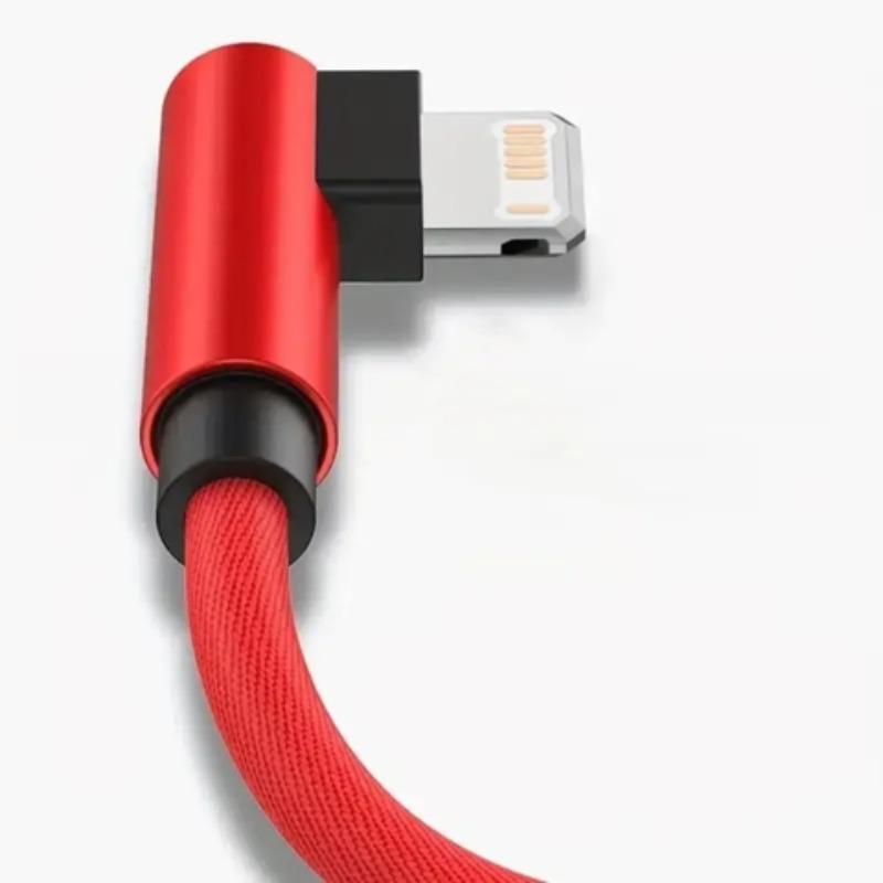 2.4A 12W Fast Charging USB Cable, 90-Degree Design USB Data Cable, Compatible with iPhone 14 13 12 11 X 8 7 7Plus 6 6S 5