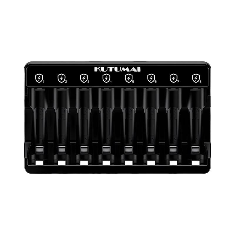 8-slot Independent Battery Charger (Without Battery), USB Powered Smart Battery Charger, Smart Charging Station for Ni-MH Ni-CD 1.2V AA AAA Battery