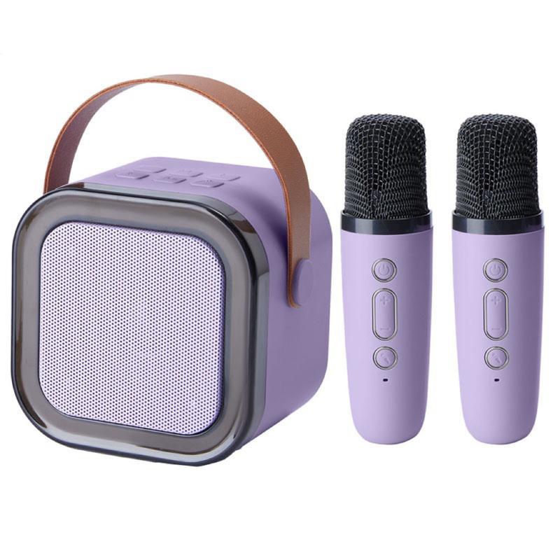 Portable wireless karaoke speaker with microphone, HIFI stereo subwoofer, KTV speaker with RGB color LED light subwoofer, outdoor sports travel karaoke machine sound system, audio equipment, room accessories