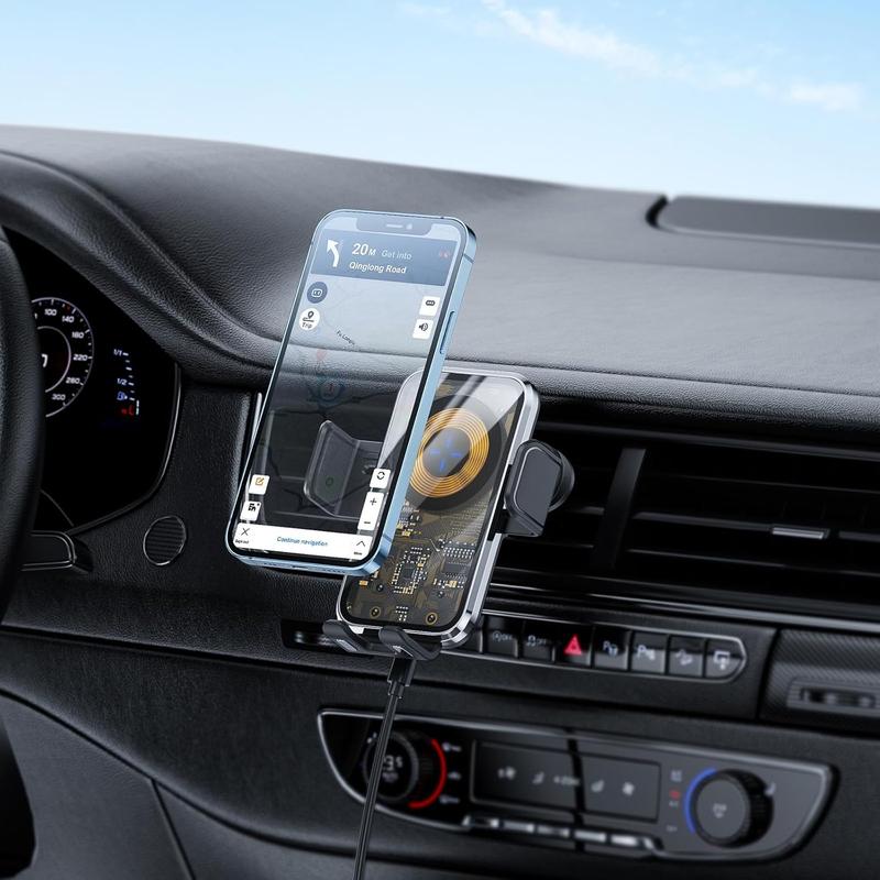 Whatook Wireless Car Charger, Fast Charging Auto Clamping Car Phone Holder Wireless Charger Air Vent Car Phone Mount fit for iPhone 15 14 13 12 Mini Pro Max 11 XR XS X, Samsung