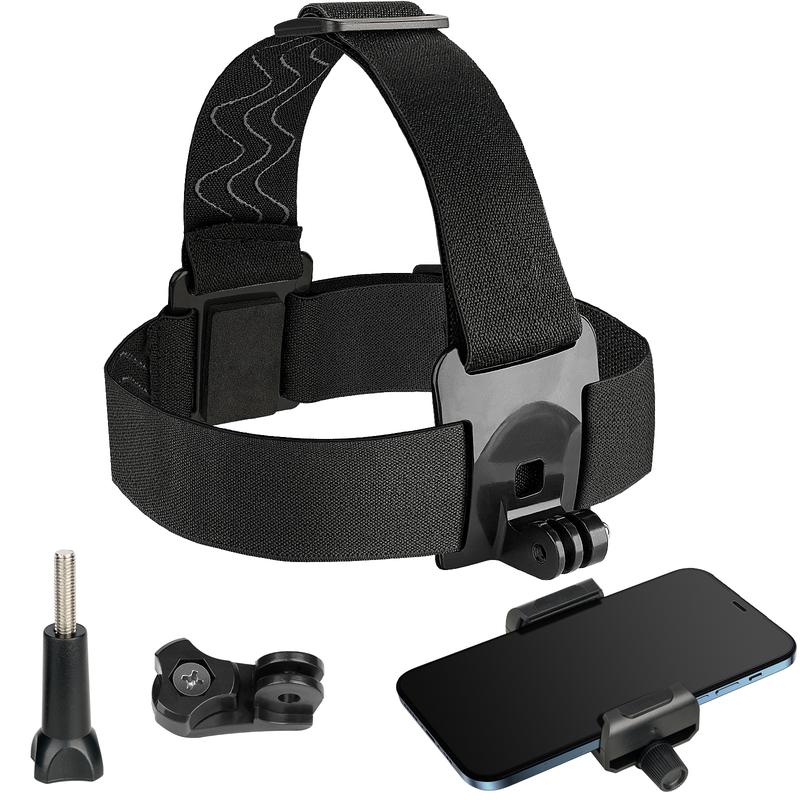 CAMOLA Phone Head Mount Head Mount Phone Holder Outdoor Live Shooting Bracket Head Mount for Smartphone Cellphone Mobile iPhone Samsung Sony Action Camera Accessories Selfie Adjustable