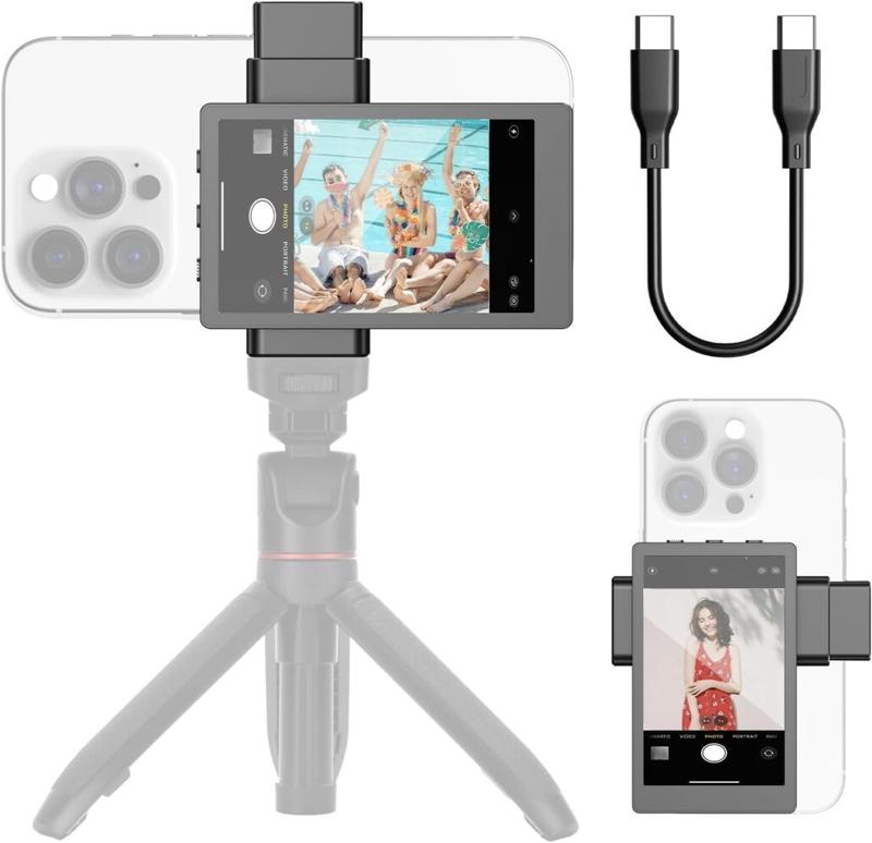 OmniMaster Phone Vlog Selfie Monitor Screen, Using Rear Camera for Selfie Vlog Live Stream (Wireless for iPhone & Android Phone. Wire for iPhone ONLY)