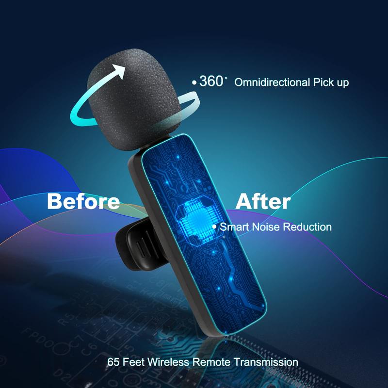 Wireless Collar Microphone, Portable Audio Noise Reduction Mic for iPhone, Tablet, Collar Mini Microphones, Wireless Microphones for Video Recording, Teaching Speech Mic, Streaming Equipment, christmas gift ideas Black Friday Deals tiktok shop store
