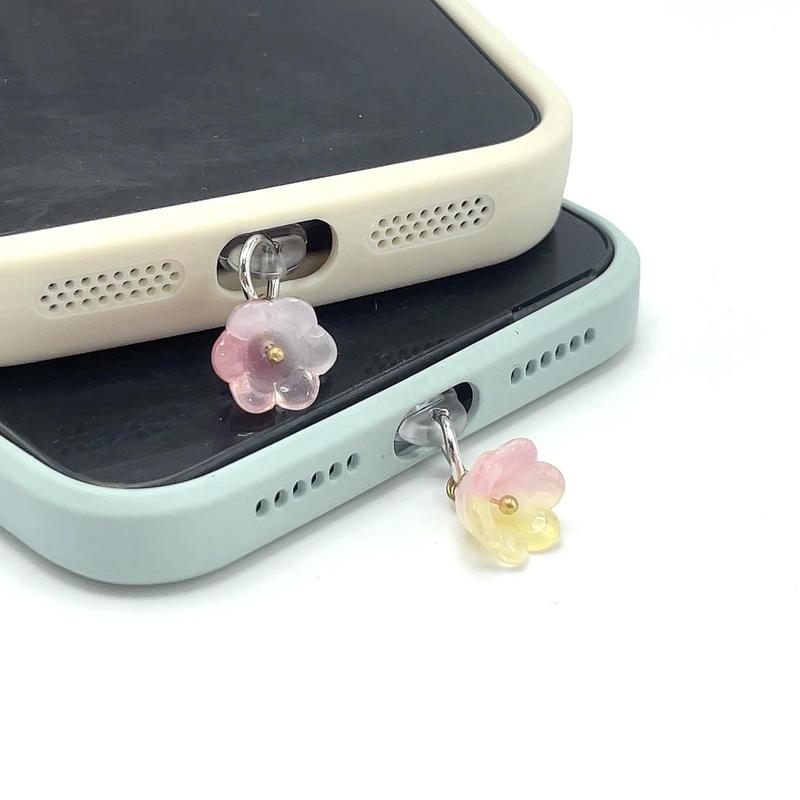 Cute Flower Design Phone Dust Plug, 1 Count Phone Hole Dust Plug, Smartphone Dust Plug Flower Pendant Ornament, Mobile Phone Parts Compatible with iPhone