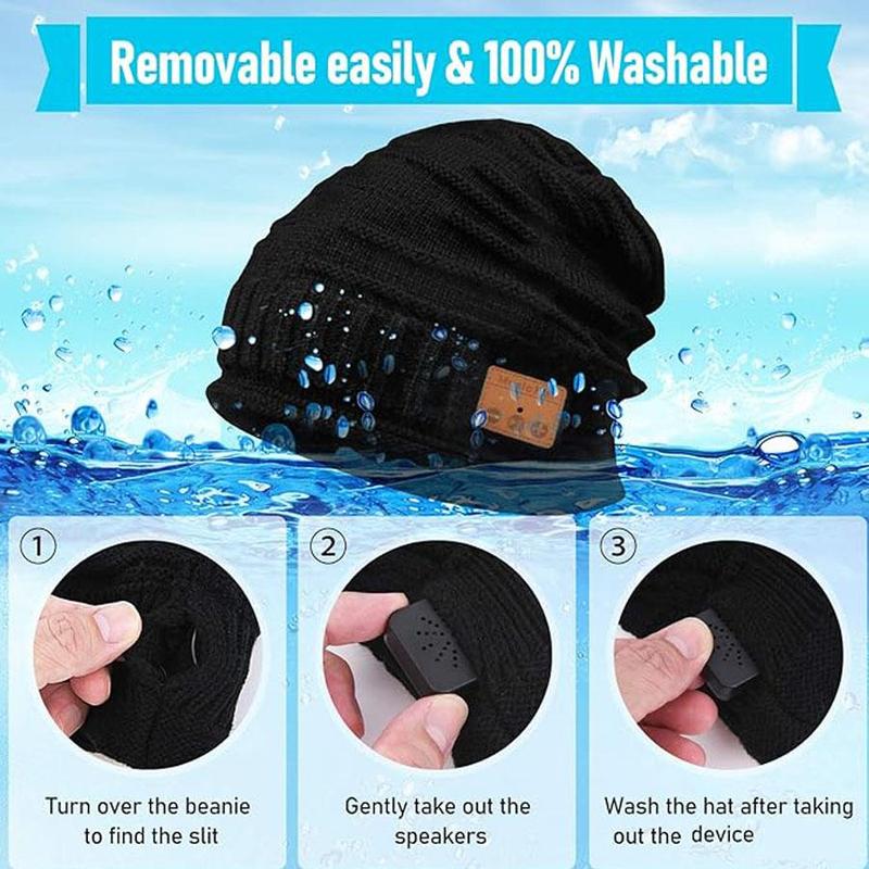 Smart Wearable Devices, Wireless Beanie Hat for Men Gifts, Cool Tech Gift for Men Women Adults Teen Boys, Wireless Beanie Music Hat with Headphones