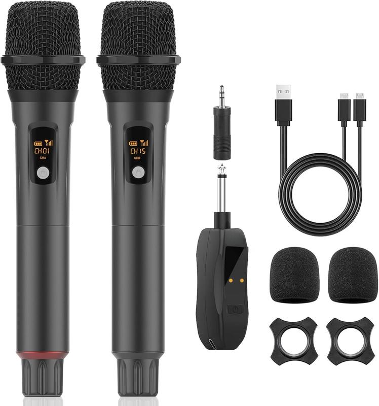 Wireless Microphones Rechargeable,  Karaoke Handheld Microphone with Receiver,Microphones for Singing,Karaoke Machines,DJ,Party,Church,Wedding, Speech wireless microphones for karaoke