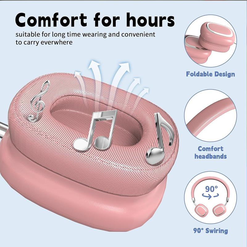 Wireless Headphones with Built-in Microphone, Electronic Audio Earbuds Wireless Noise Cancellation Headphones, Foldable Gaming Headset for iPhones, Computers, MP3, Fun Summer Gift