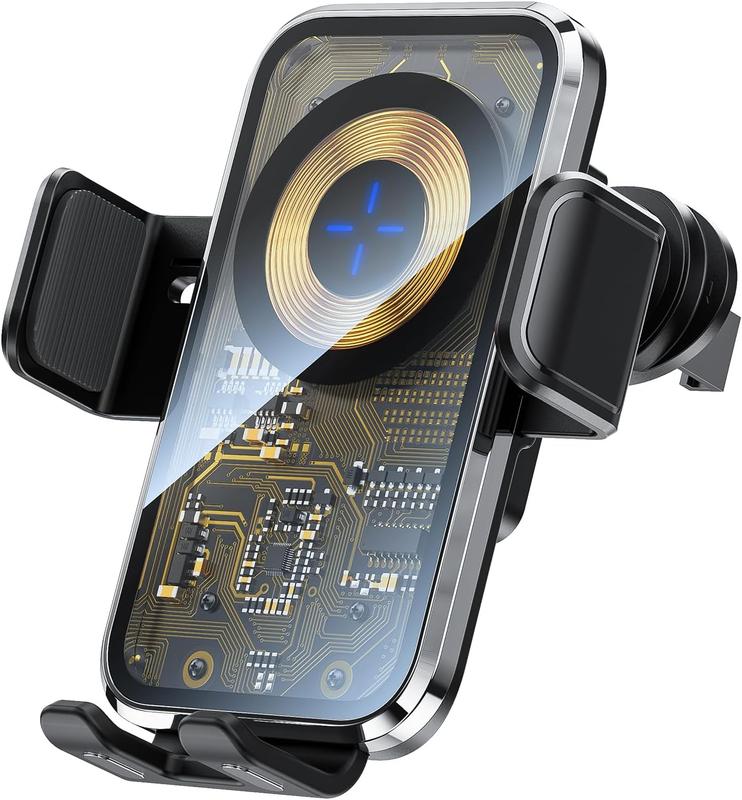 Whatook Wireless Car Charger, Fast Charging Auto Clamping Car Phone Holder Wireless Charger Air Vent Car Phone Mount fit for iPhone 15 14 13 12 Mini Pro Max 11 XR XS X, Samsung