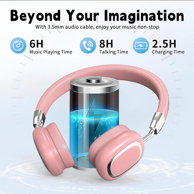 Wireless Headphones with Built-in Microphone, Electronic Audio Earbuds Wireless Noise Cancellation Headphones, Foldable Gaming Headset for iPhones, Computers, MP3, Fun Summer Gift