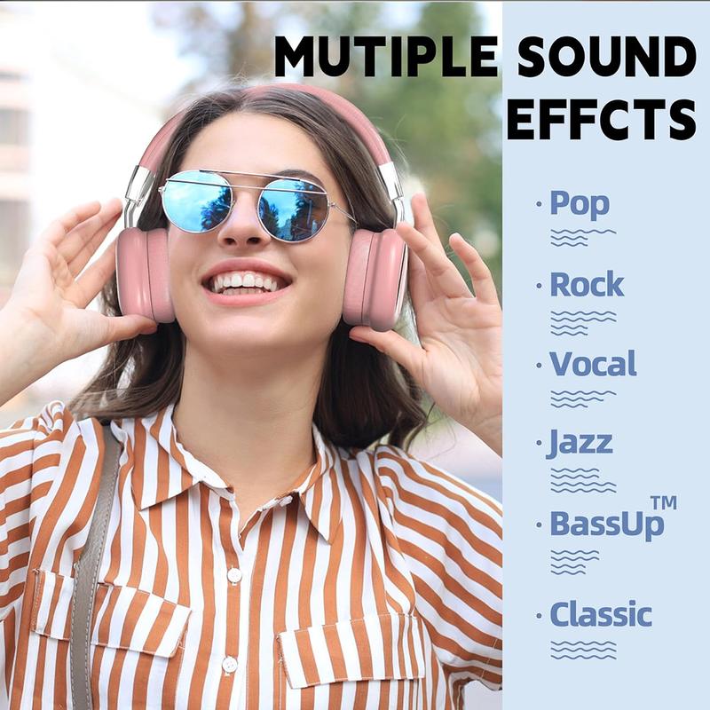Wireless Headphones with Built-in Microphone, Electronic Audio Earbuds Wireless Noise Cancellation Headphones, Foldable Gaming Headset for iPhones, Computers, MP3, Fun Summer Gift