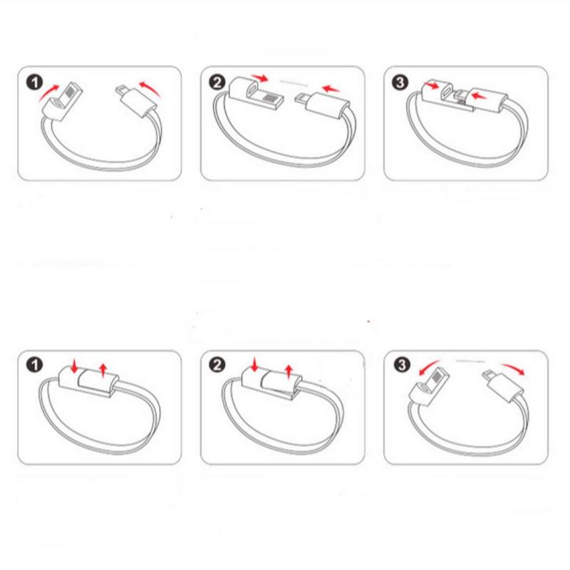 Fast Charging Bracelet, Bracelet Design Type-C Data Cable, Portable Fast Charging For Outdoor Use